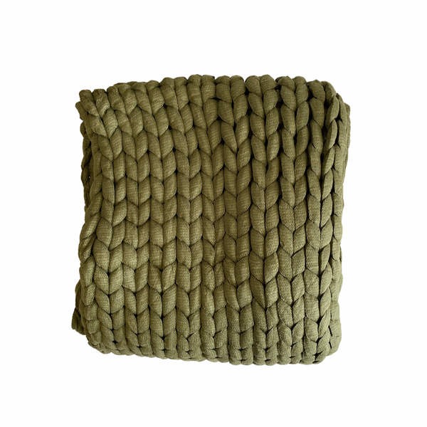 Chunky Knit Throw -Olive