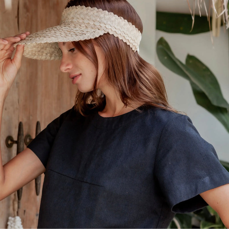 Rattan Sun Visor- Blonde