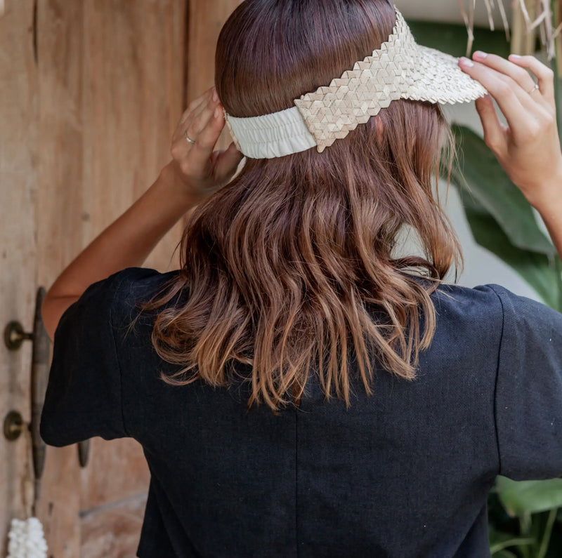 Rattan Sun Visor- Blonde