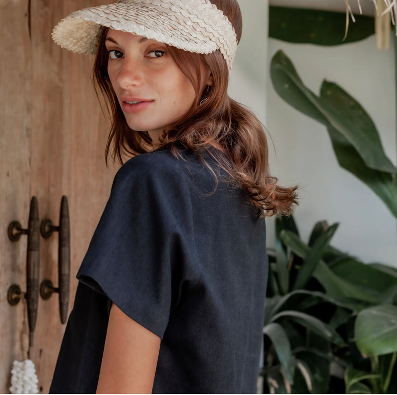 Rattan Sun Visor- Blonde