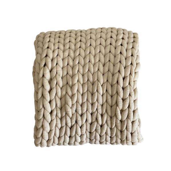 Camel Chunky Knit Throw