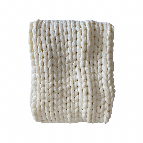 Cream Chunky Knit Throw