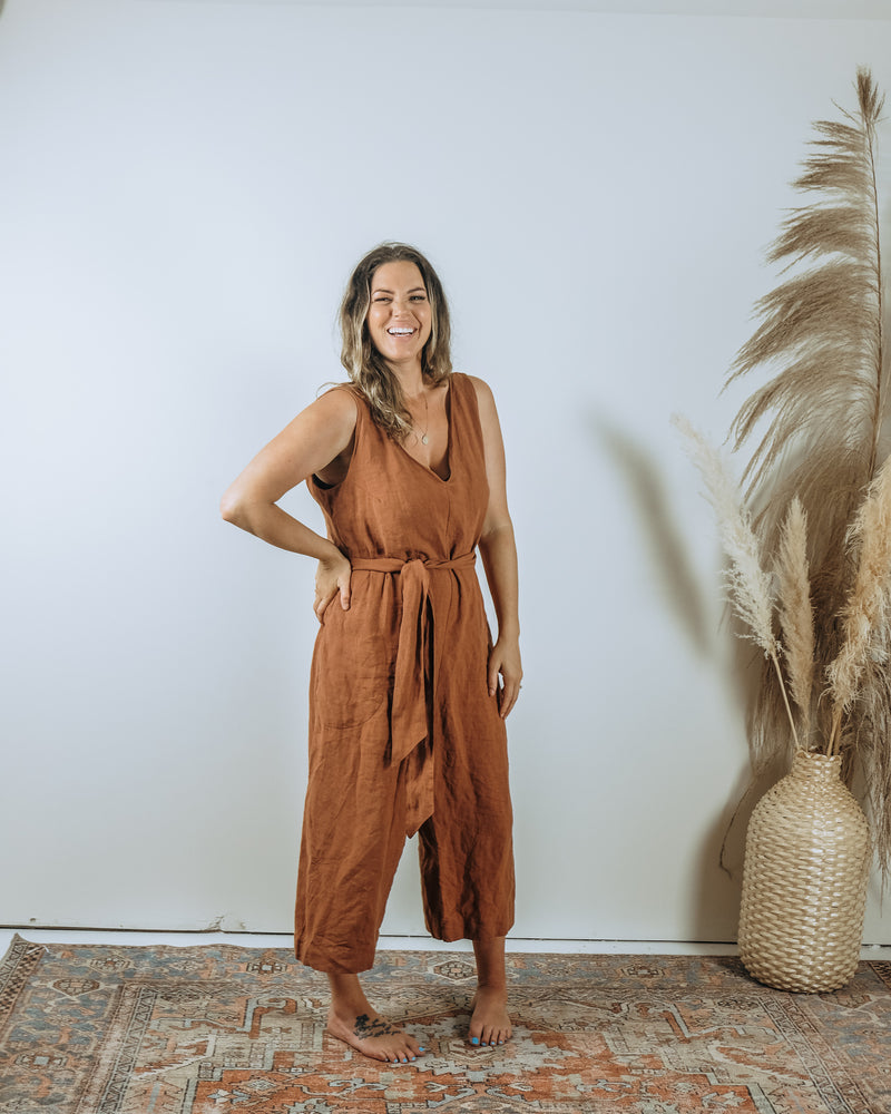 City Romper- Terra Cotta