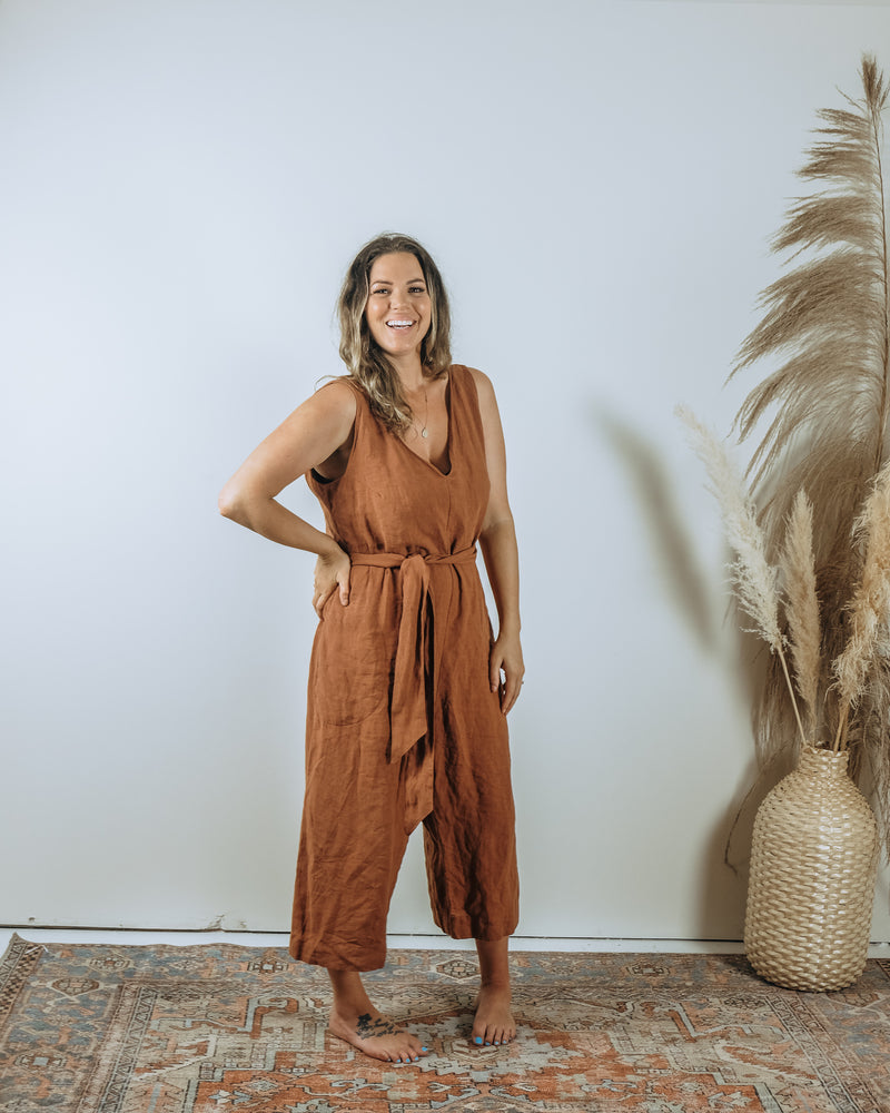 City Romper- Terra Cotta