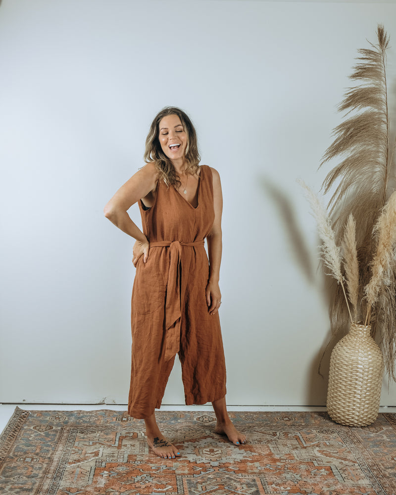 City Romper- Terra Cotta