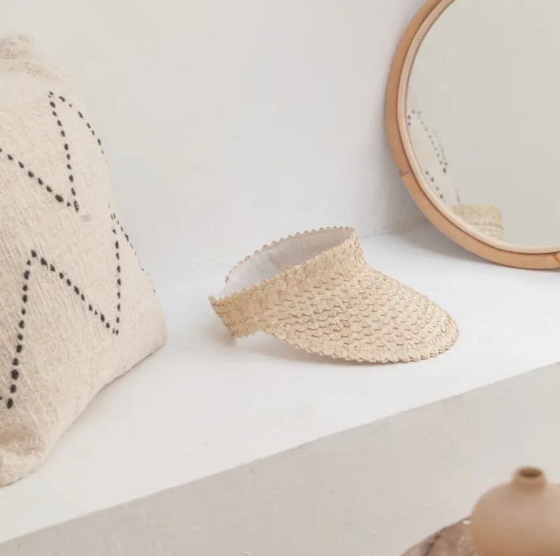 Rattan Sun Visor- Blonde