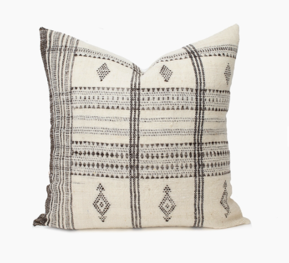 Indra- 20" Ivory Indian Wool Pillow Cover