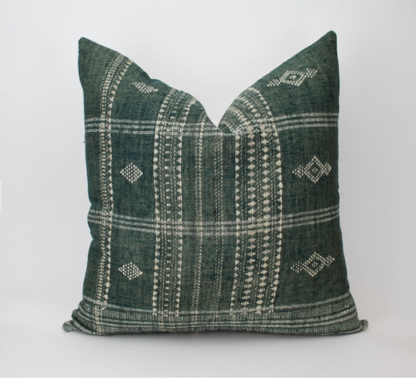Aditi - 20" Charcoal Gray Indian Wool Pillow Cover