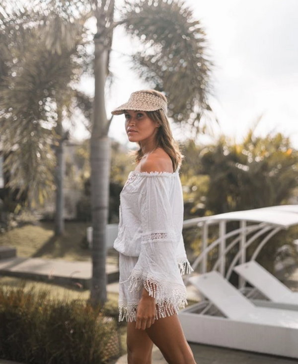 Rattan Visor- Mocha Multi