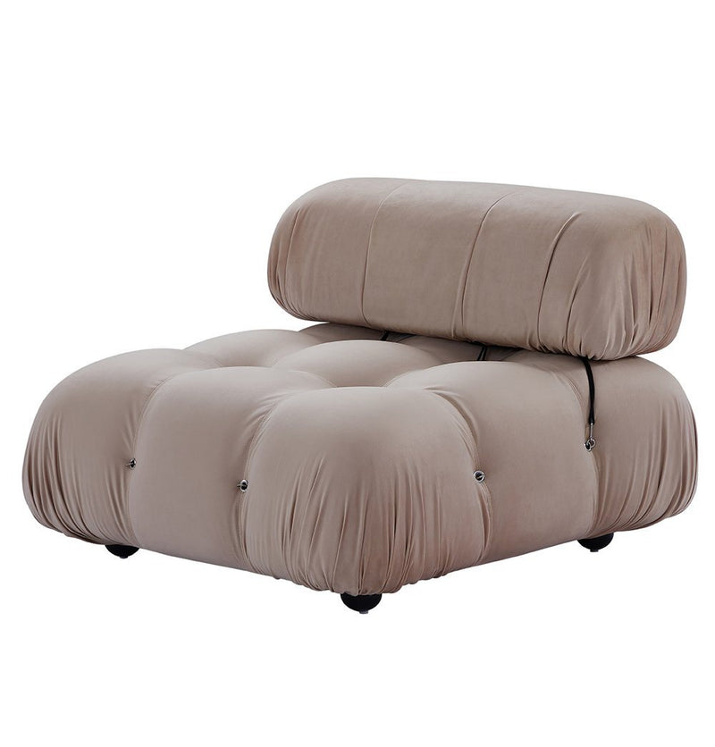 Gioia 1-Seater Chair - No Arm - Beige Velvet