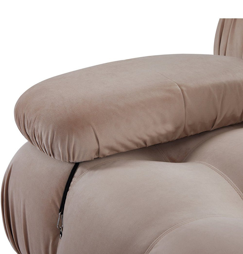 Gioia 1-Seater Chair - Right Armrest - Beige Velvet