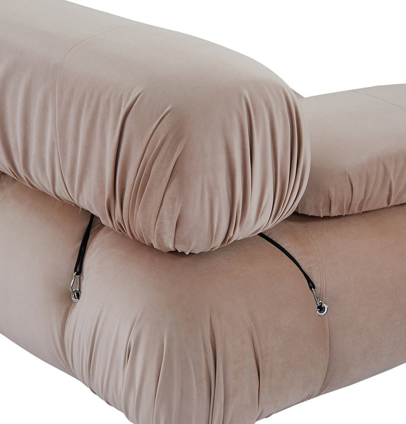 Gioia 1-Seater Chair - Right Armrest - Beige Velvet