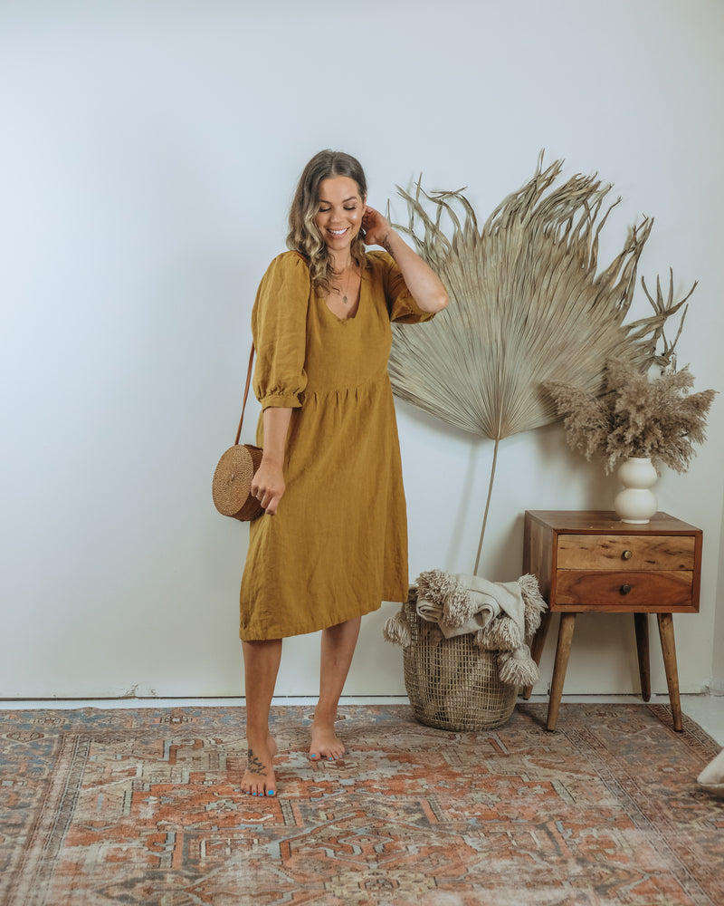 The Daily Dress- Mustard