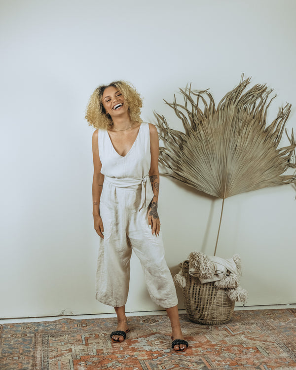 City Romper- Natural