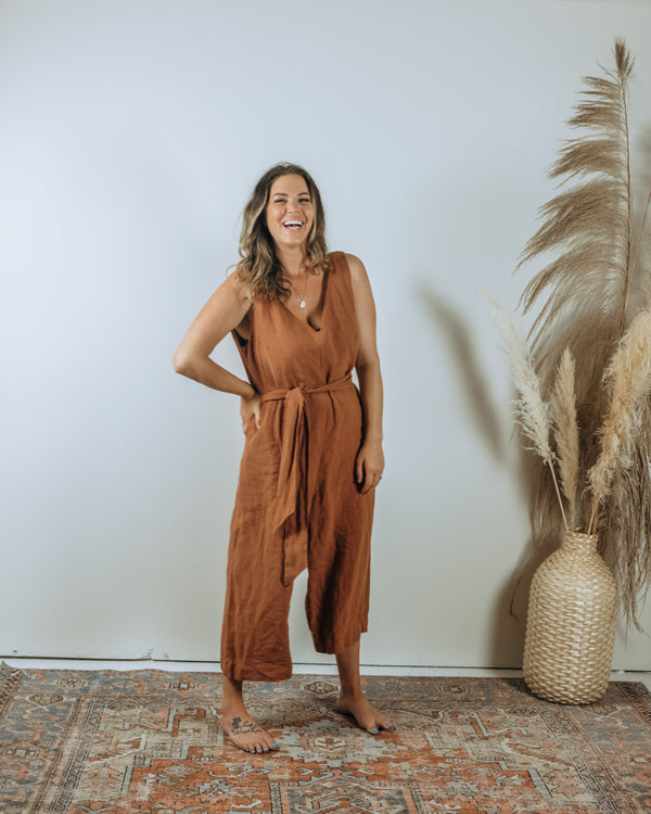 City Romper- Terra Cotta
